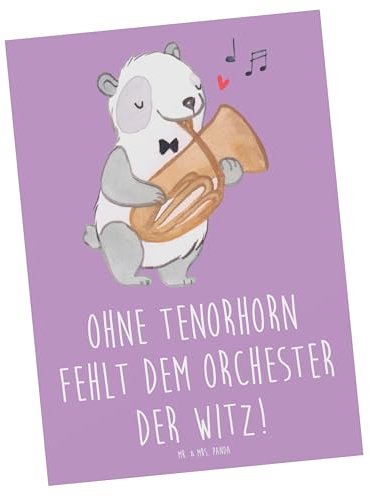 Mr. & Mrs. Panda Karte Tenorhorn Witz - Geschenk, Musik, Instrument, Brassband, Karten, Wanddeko, Spielen lernen, Einladungskarten Geburtstag, Geburtstagskarten, humorvoll, Instrumente, Musiker