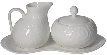 TOGNANA SET LATTIERA, ZUCCHERIERA E VASSOIO NEW BONE CHINA BIANCO ANDREA FONTEBASSO LINEA ETOILE