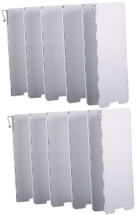 YARNOW 1 Paravento Portatile per Barbecue da Campeggio con Scudo Pieghevole in Lega di Alluminio Argentato per Fornello da Campeggio