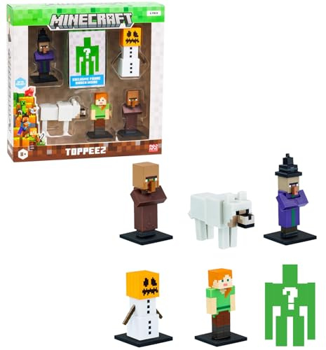 BANDAI - Minecraft - Pack de 6 Figurines à Collectionner - Coffret 6 Petites Figurines Dont 1 mystère - Collection Jeu Vidéo et Film Minecraft - Jouet à partir de 8 Ans - PMM2060
