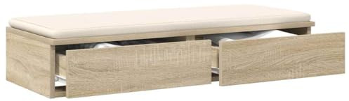vidaXL Sänglådor Sonoma-ek 90 x 36,5 x 16,5 cm Konstruerat trä, Minimalistisk sovrumsinredning, stiligt förvaringsutrymme, hållbar träbox, platsbesparande design