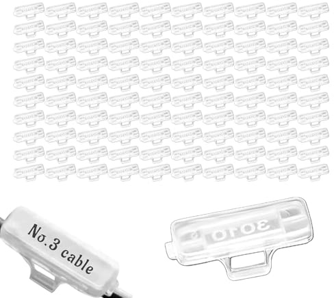 100 Stück Kabelbeschriftung,Kabeletiketten Clip,Kabelclip,Kabelkennzeichnung,Transparente Wasserdichtes Kabelmarkierung,Kabelbinder,Beschriften,für Kennzeichnung Und Sortierung Von Kabeln Aller Art