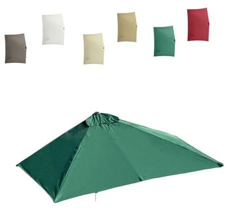 Halber Terrassenschirm, Ersatzabdeckung, rechteckig, Gartenschirm, Baldachin (grün, 2,5 x 1,2 m, robuste Outdoor-Markise für Balkon, Terrasse und Wandschirme