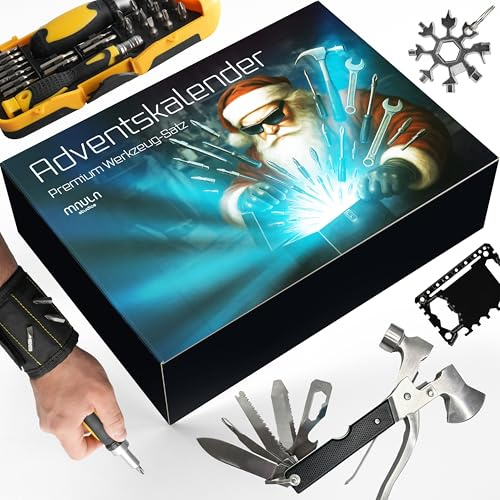 Werkzeug Adventskalender 2025 – Adventskalender Männer mit 24 Tools & Zubehör – Männer Adventskalender Werkzeug für Heimwerker, Bastler & Handwerker – mit Hammer, Magnetband & Tool-Set