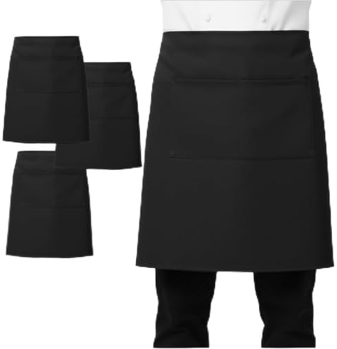 LEFUNDA® 3 Vattentätt matlagningsförkläde med 2 fickor Justerbara långa remmar Grill för män Kvinnor Kök Restaurang Café