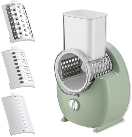 Grattugia elettrica per formaggio, ricaricabile, con 3 lame intercambiabili, materiale per un taglio efficiente, per cucina, campeggio, ristorante