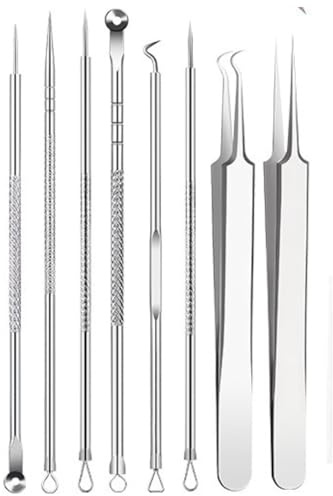 Blackhead Remover Comedone Squeezer Set, Pimple Tool Set Blackhead Remover Professional Stainless Steel Acne Blemishes Acne Whiteheads