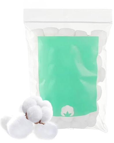 THQAE 200 Pcs cotone, Batuffoli di Cotone, Batuffoli di Cotone Idrofilo, Batuffoli Cotone, Batuffoli Puro Cotone, Sgrassanti Batuffoli di Cotone, Batuffoli di Cotone per Trucco, Batuffolo di Cotone
