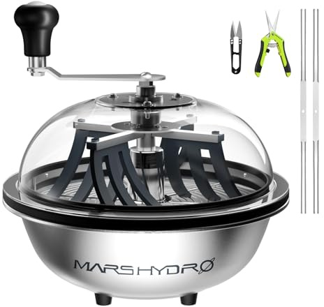 MARS HYDRO 33 cm Bud‑Leaf Bowl‑Trimmer für Blumen Hydrokultur Pflanzen | Gedrehter Schleuderschnitt, Wechselbare Edelstahlklingen Beschneidungsscheren , Nass‑ & Trockenschnitt Ergonomischer Griff