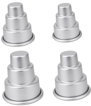 ERINGOGO Molde para Mini Pasteles 4 Piezas Metálico Resistente a Alta Temperatura para Hornear Cupcakes, Tartas y Pudines en Cocina Doméstica y Pastelería