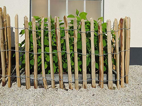 Englischer Staketenzaun Kastanie - Länge 5 Meter, Höhe 75 cm, Lattenabstand 8-10 cm