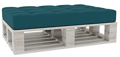 Gutekissen® Pallkudde Kviltade Kuddar med Knappar PFG (Sittdyna 120x80, Turkos)