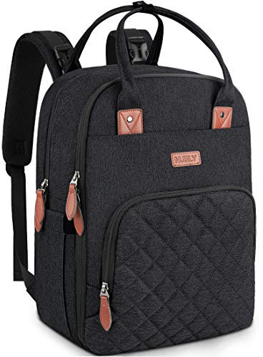 NUBILY Baby Changing Backpack Rucksack Changing Bag with Insulated Pockets Water Resistant Large Nappy Bag Diaper Back Pack for Dad and Mom Black