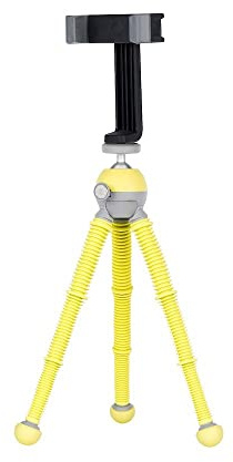 JOBY PodZilla Medium Kit, Flexible Tripod with GripTight 360 Phone Mount, Phone Tripod from the Creators of GorillaPod, Compatible with iPhone, Smartphones and Action Cameras, up to 1Kg, Yellow