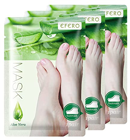 P-Beauty Cosmetic Accessoires | Aloe Vera Fußmaske Socken | Peeling für die Füße um trockener, rissiger Haut entgegen zu Wirken | Fußpeeling für reine Haut an den Füßen (3 Paar)