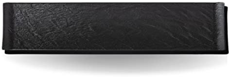 Wilmax - Piatto da portata in porcellana - Imitazione pietra naturale - Per sushi, salumi, formaggi - Sicuro - Resistente ai graffi - Lavabile in lavastoviglie - Idea regalo - Nero