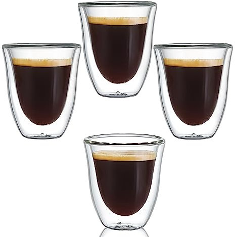 Bewunder Venezia - Juego de tazas de café (4 x 60 ml, vasos de doble pared, 4 unidades)