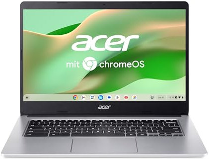 Acer Chromebook 314 (CB314-2H-K17E), display HD da 14, MediaTek Octa-Core ARM Cortex A73/A53 (MT8183), 4 GB RAM, 64 GB eMMC, Mali-G72 MP3 GPU, Google ChromeOS, Argento