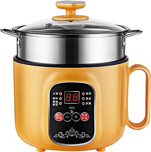 MISKYN Olla Arrocera De 2,6 Litros, Cocción Antiadherente, Protección Contra Altas Temperaturas, Funcionamiento Con Un Solo Toque. Perfecto Para Cocinar Arroz, Amarillo-2.6L,Amarillo