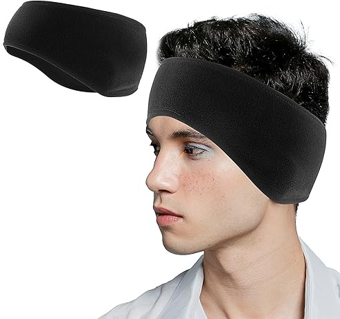 WLLHYF Fleece-Ohrwärmer, Stirnband, Winter-Ohrwärmer, Schwarz, One size | Muffs für Männer und Frauen, Ohrenschützer, Laufen, Yoga, Skifahren, Reiten, Ohrenschutz, Stirnband