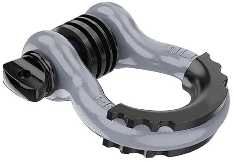 D Bow Ring Shackle, Heavy Duty Bow Shackle 4.75 Tons (41890lbs) Break Strength Off-Road Recovery Shackles with 7/8 Screw Pin Washers and Shackle Isolator for Towing Vehicle Pickups Trucks