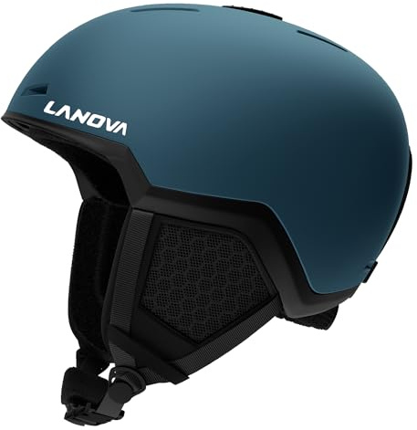 LANOVAGEAR Casco de esquí Snowboard Trineo Equipo de recreación al Aire Libre Casco de Deportes de Nieve para esquí, Snowboard, Moto de Nieve Unisex Adulto (M, Azul)