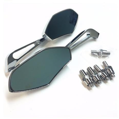 Für Kawasaki Street Bike Z1000 / Z750 / ER-6F / ER-6N Cruiser Und Chopper VN-Serie KLX-Serie Chrom-Motorradspiegel Mit 8 Mm Oder 10 Mm Im Uhrzeigersinn Spiegel universal