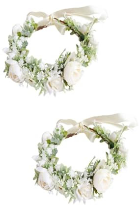 PRETYZOOM 2 Pz Ghirlanda Fasce Per Bambini Elastici Per Per Le Donne Sposa Sposa Bambino Per Ragazze Decoro Rosa Mancare Stoffa Ragazza Dei Fiori