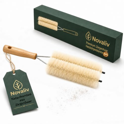 Novaliv Jalousienbürste Jalousien Rolladenbürste Rollo Reinigungsbürste 47x14cm IDEAL auch als Heizung Reinigungsbürste 2-Fach Gabel Jalousien-Staubwedel dustoff Rollladen reinigen