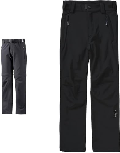 CMP - Stretch-Zip-Off-Hose für Kinder, Anthrazit, 152 & Jungen Softshellhose Für Kinder Hose, Schwarz, 152 EU