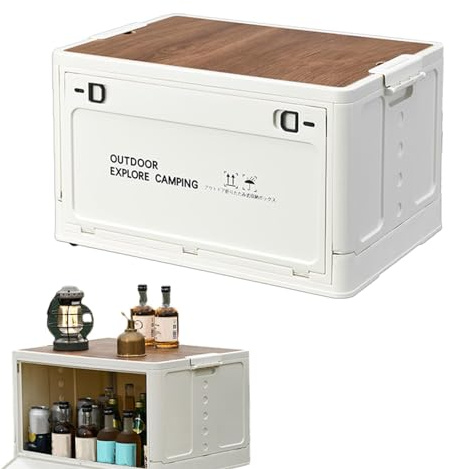 Generisch Foldable Storage Box, Travel Storage Box with Lid, Stackable Storage Boxes, Stackable, Utility Box, Garden Tools Box, Container, Camping Accessories