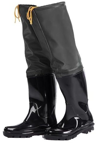KPHYMOD Waders Pesca Fly Fishing Hip Wader, Stivali da Pesca Impermeabili Neri per Uomo E Donna con Suola Chiodata per La Pesca nel Fango dello Stagno(39 EU)