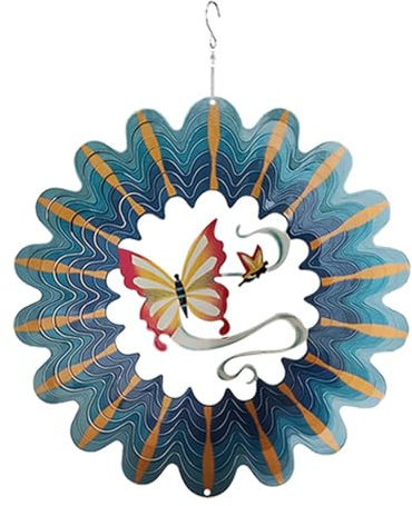 Molinetes de Viento de Metal - Molinetes de Viento de jardín de Mariposas, Molinete de jardín, Esculturas cinéticas al Aire Libre Adornos de decoración de molinete de Viento de Metal para Co