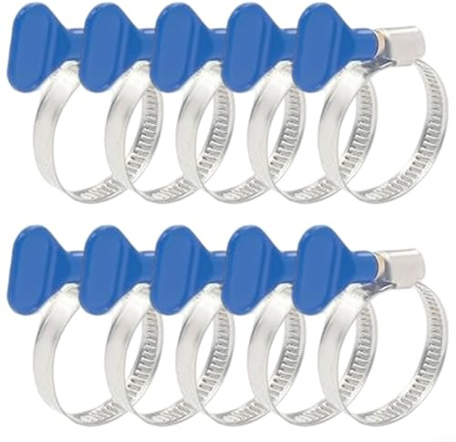 10 Pcs Hose Clamps,Adjustable 25-40mm Range Hose Clamps 304 Stainless Steel Hose Pipe Clamps Pipe Clips for Pools, Washing Machines, Gardens, Automotive, Plumbing