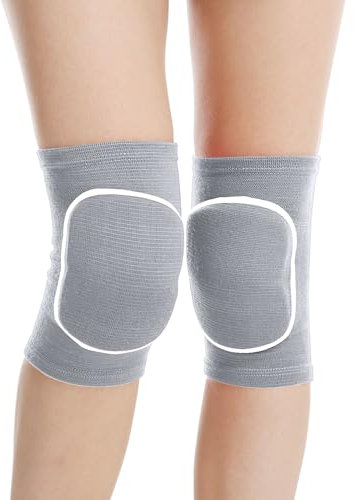 2er Antikollisions aus Verdicktem Schwamm Elastisch Knieschoner Sport Geeignet für Yoga Knieschoner Tanzen Outdoor-Sport-Fitness-Knieschützer Knieschoner Volleyball Damen Herren und Kinder(Grey L)