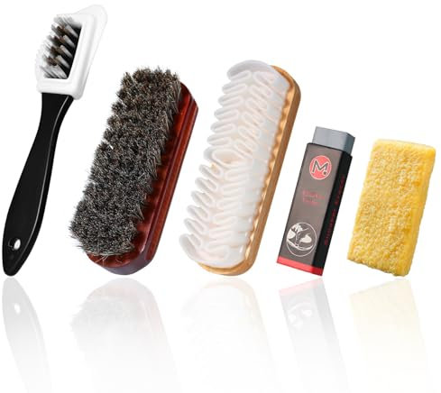 Cisyia 5 Stück Wildlederbürste für Schuhe Raulederbürste Schuhbürste Wildleder Pflege Bürste für Nubukleder Schuhbürsten Set für Rauleder Nubuk Veloursleder