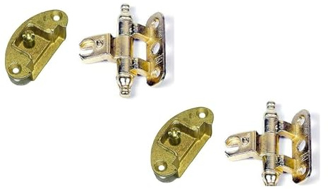 PuntoLuceLed 1 Pezzo Cerniera in lega metallica finitura ottonata con scodellino 27 mm per mobili antichi e ante in battuta - Stile Arte Povera