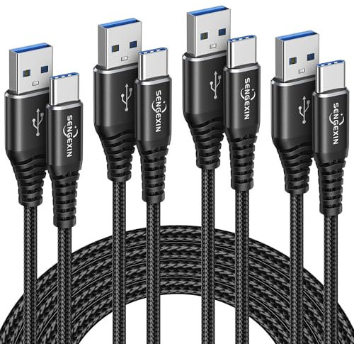 Câble USB C [1M+1M+2M+2M,Lot de 4],Cable Chargeur USB Type C Charge Rapide Nylon Tressé pour Samsung Galaxy S20 S21 S9 S10 S22 S23 S24 FE Plus Ultra 5G A71 A13 A14 A20e A14 A23 A21 A41 A51 A54 A15