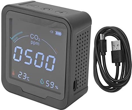 Detector de dióxido de carbono El probador inteligente detecta la temperatura de la humedad del aire de la calidad del aire interior Material PTH-9C ABS