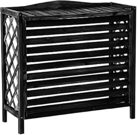 Clôture for cacher le climatiseur, Clôture de climatisation Écran de clôture de climatiseur, Écran de confidentialité de climatiseur en bois, Écran de climatiseur for l'extérieur à cacher(Black,105x46