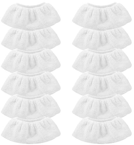 GAOHAN 12 Microfibre Steam Cleaning Cloths, Washable Replacement Cloths | Handheld Steam Cleaner Accessory for Cleaning Floors, Windows, Glass, Walls