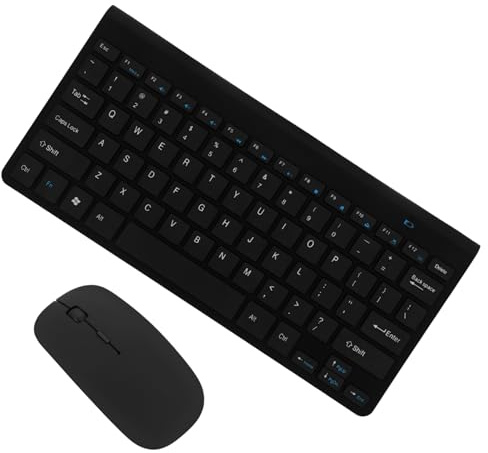 Didiseaon Ensemble Clavier Et Souris sans Fil Compact 2,4 Ghz pour Pc Design Moderne Et Élégant Fonctionnalité Silencieuse Bureau Couleur Noire