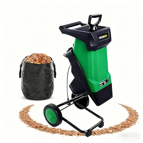 SIEEOUR 2400w Trituratore E Cippatore Elettrico,Trituratore Da Giardino Legno Con Capacità Di Taglio 40mm E Borsa Staccabile 50l,Caratteristiche Di Sicurezza Per Pulizia Giardino Facile