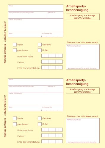 40 bis 150 Einladungskarten Geburtstag, diverse Motive, zum selber Bedrucken, professionelle Vorlagen, originell, witzig, individuell (100 Motiv Krankenschein)