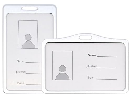 50 STÜCK KARTENHALTER AUS METALL SILBER beidseitig offen AUSWEISHÜLLE AUSWEISHALTER Werksausweis EC Karte Bankkarte Fahrkarten Schutz Namensschild (Querformat)