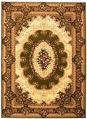Carpeto Groß Teppich Flur 200x300cm Grün Klassisch Traditionell Weich | Teppich für Eingangsbereich Küche Büro Wohnzimmer Schlafzimmer Pflegeleicht Fußbodenheizungsgeeignet Mittelflor Synthetisch
