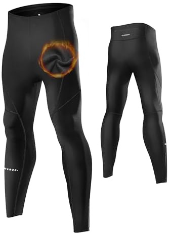 INBIKE Leggings Mallas Termicas Hombre Pantalones Largos De Compresión Leggins Hombre Deporte para Running Fitness（Negro-M