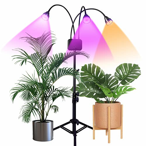 Plant Grow Light with Stand, Full Spectrum 60W LED Floor Plant Lamp for Indoor Plants Growing,Height Adjustable Plant Lamp Timer 3/9/12H