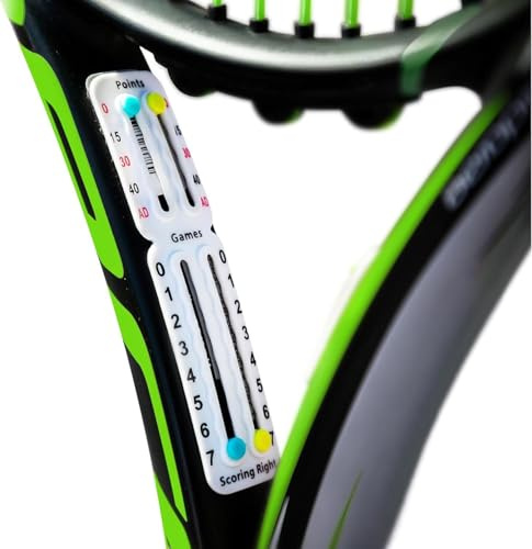 Scoring Right Portable Tennis Racquet and Paddle Scorekeeper – Easily Mounted Score Board to Keep Score of Points, Games, and Sets - ITF Conforming and Lightweight - Weighs 1.9g - Black