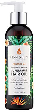 Flora & Curl African Citrus Superfruit Haaröl für krauses und lockiges natürliches Haar, 200 ml